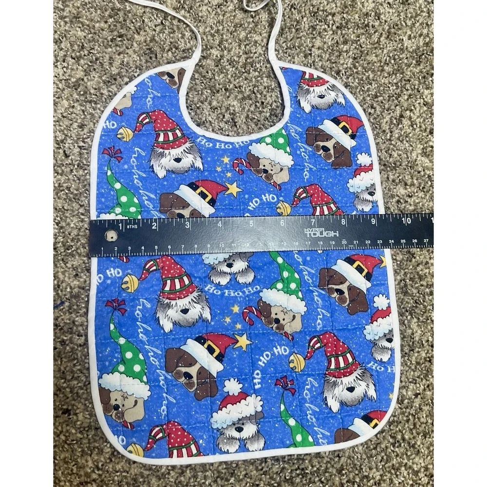 Lot Of‎ 6 Quilted Handmade Christmas Baby Bib  Large Size 12
